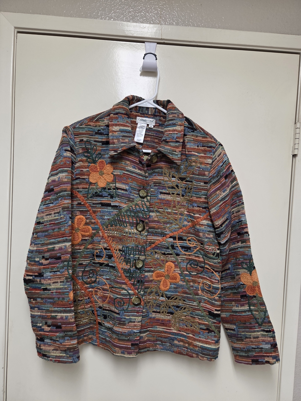 Vintage 90s Coldwater Creek multicolor tapestry jacket Size Medium
